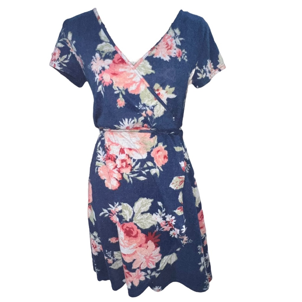 Derek Heart Floral Sweater Dress Sz L